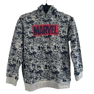 Marvel Pullover Hoody Sweatshirt Boys Kids Large (14) Iron Man Captain America